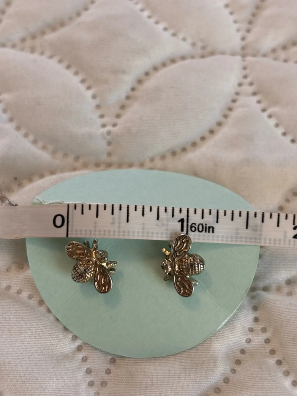 Bee Stud Earrings Silver (?) or Silver Tone Beautiful!
